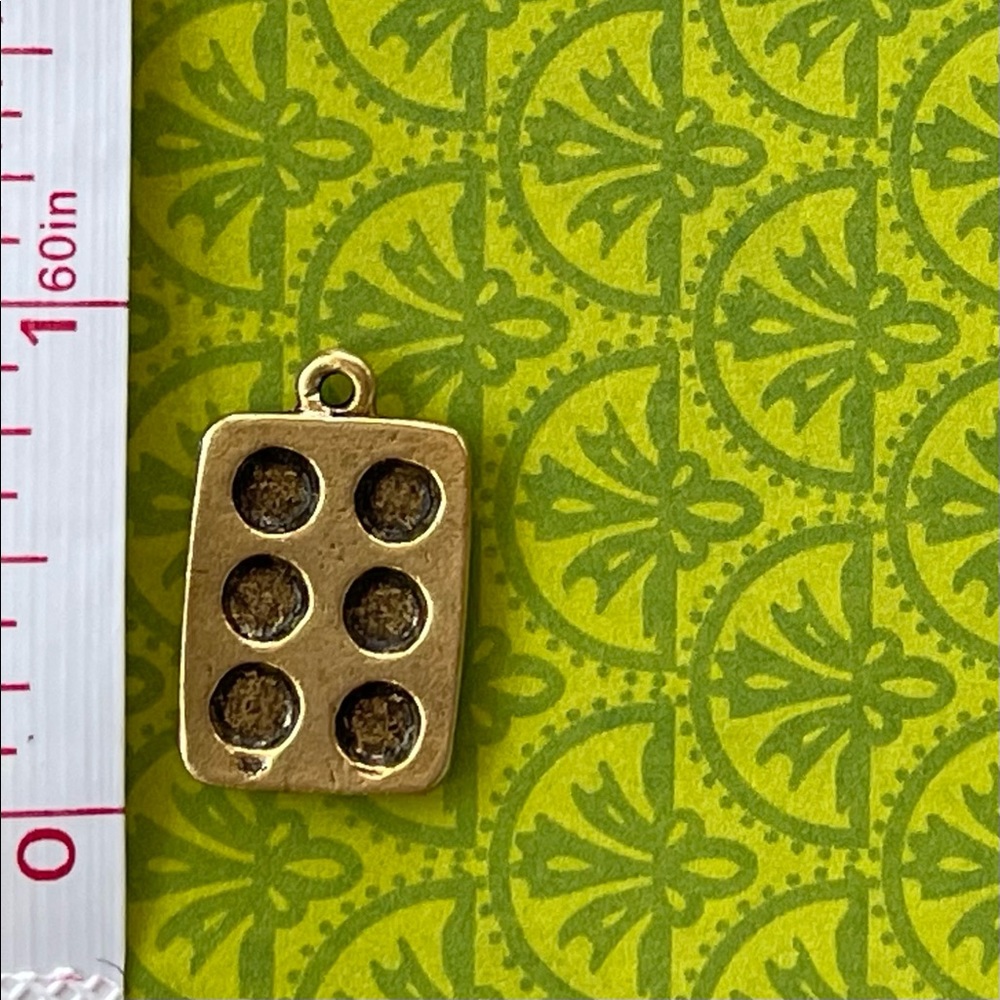Muffin pan brass dangle charm